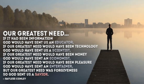 Our Greatest Need is a Savior ecard, online card