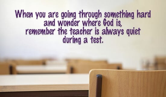 What's the teacher doing during a test? ecard, online card