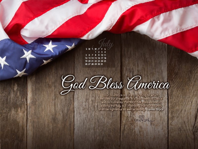 July 2015 - God Bless America mobile phone wallpaper