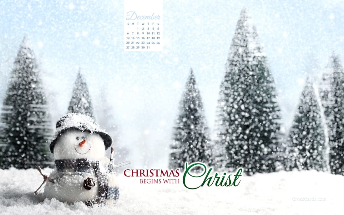 December 2015 - Christmas Begins With Christ mobile phone wallpaper