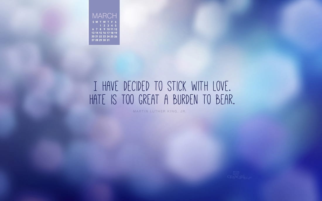 March 2016 - Stick With Love mobile phone wallpaper