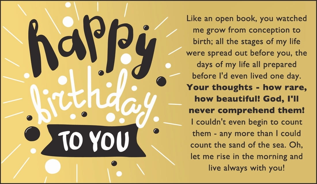 Free Happy Birthday Psalm 139 MSG ECard EMail Free Personalized 