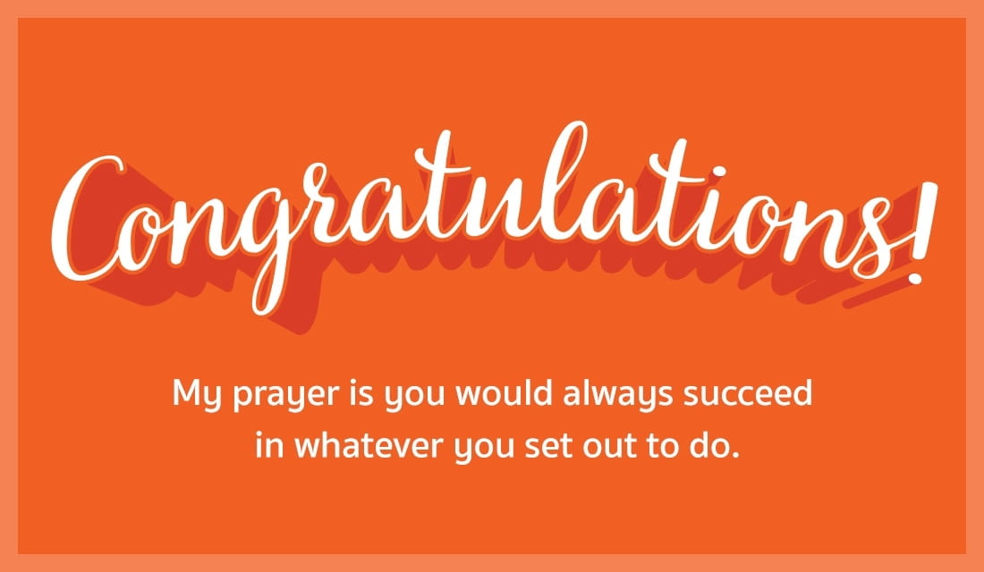 Congratulations! May you always succeed. ecard, online card