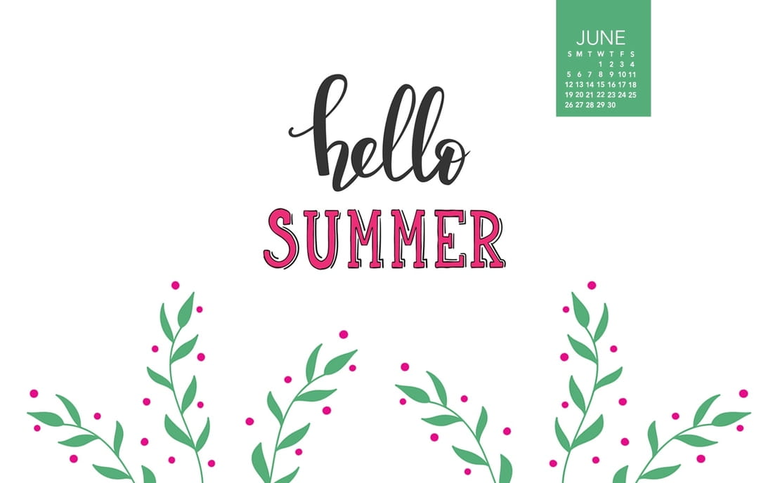 June 2016 - Hello Summer mobile phone wallpaper