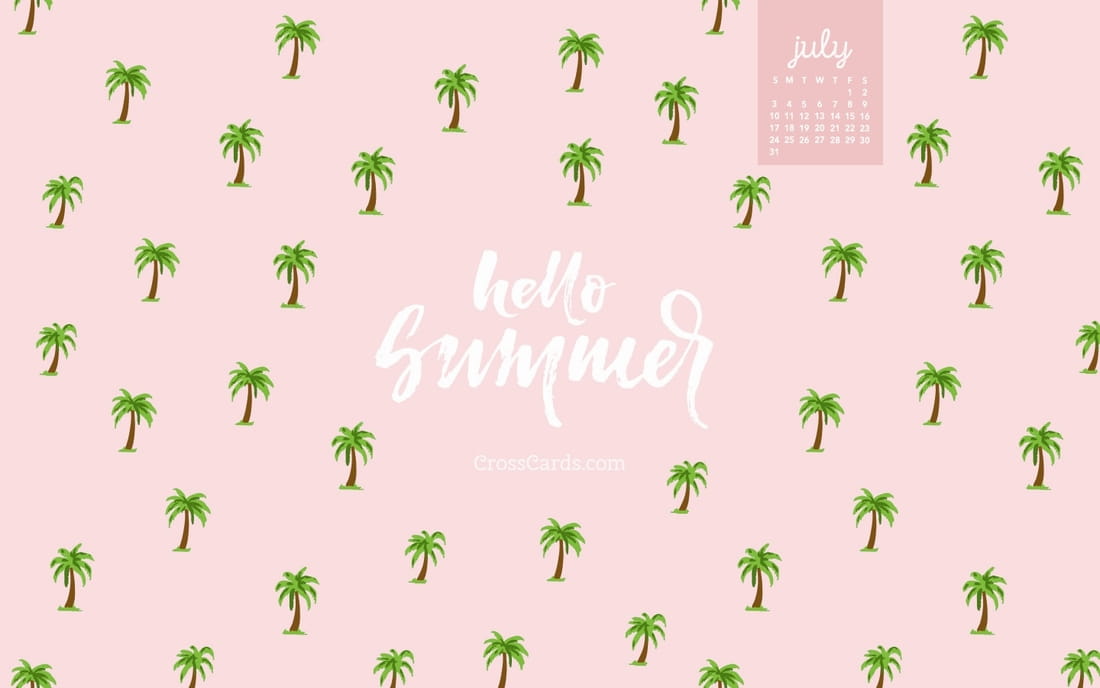 July 2016 - Hello Summer mobile phone wallpaper