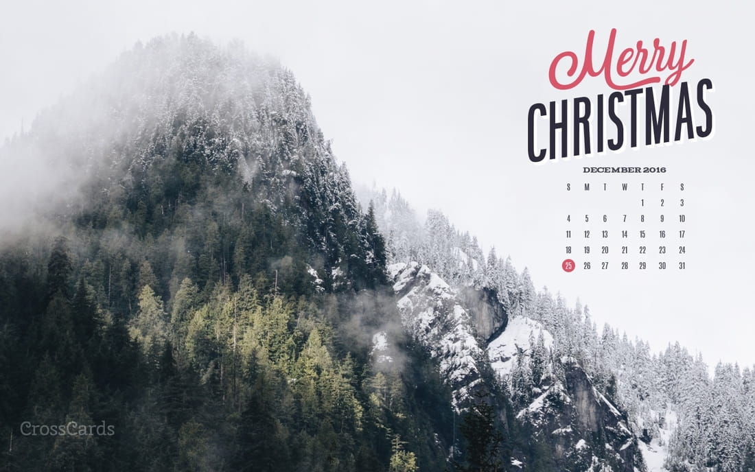 December 2016 - Merry Christmas mobile phone wallpaper