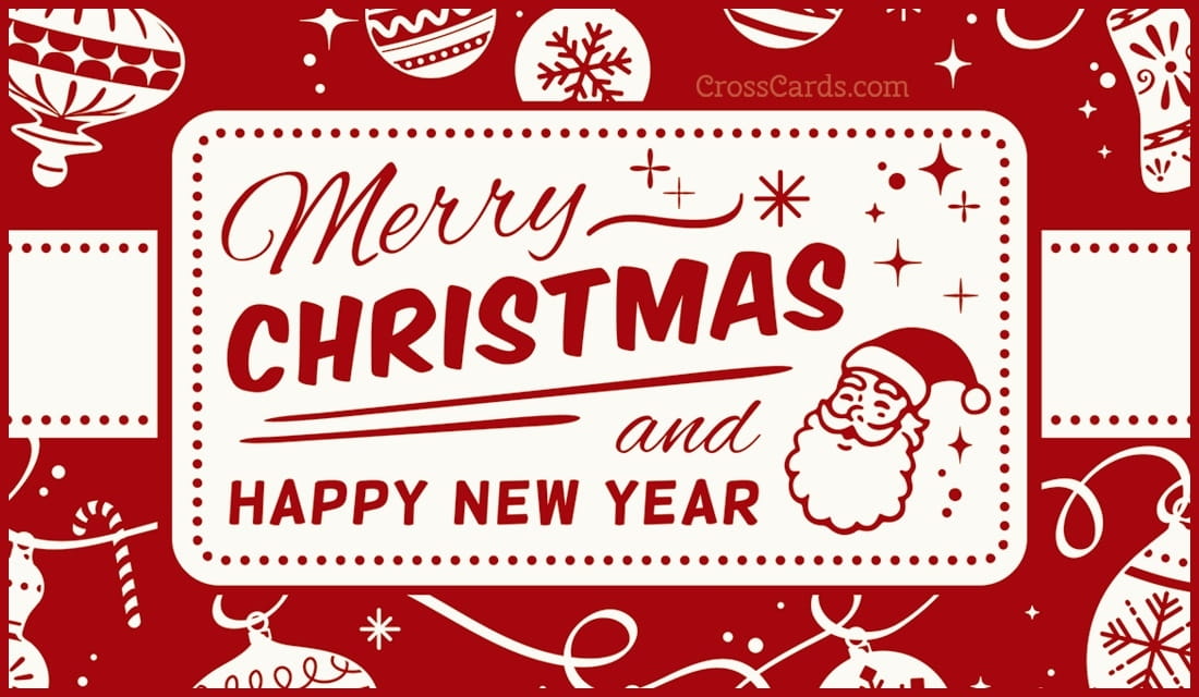 Merry Christmas and Happy New Year ecard, online card