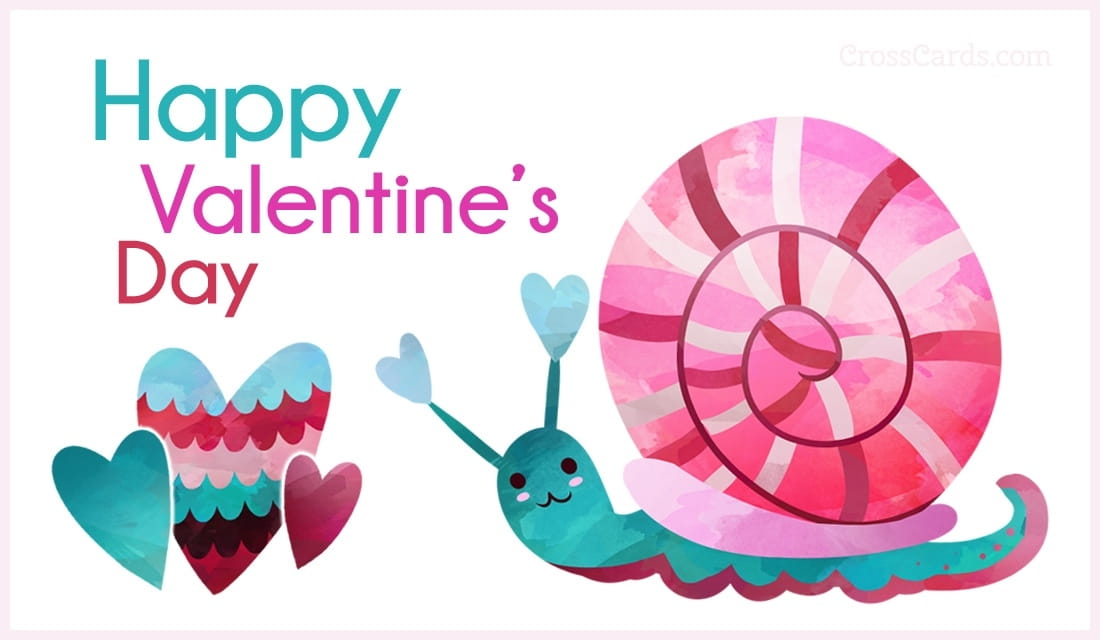 Happy Valentine's Day - Snail ecard, online card
