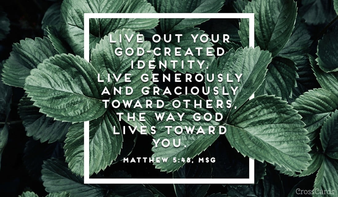 Matthew 5:48, MSG ecard, online card