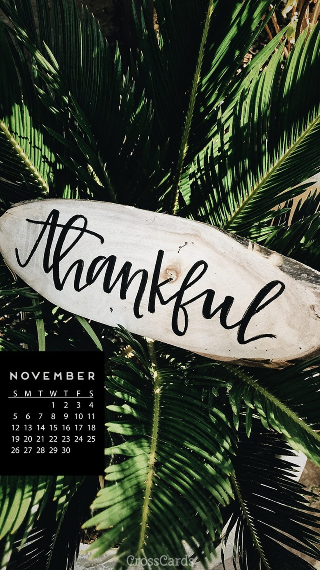 November 2017 - Thankful mobile phone wallpaper