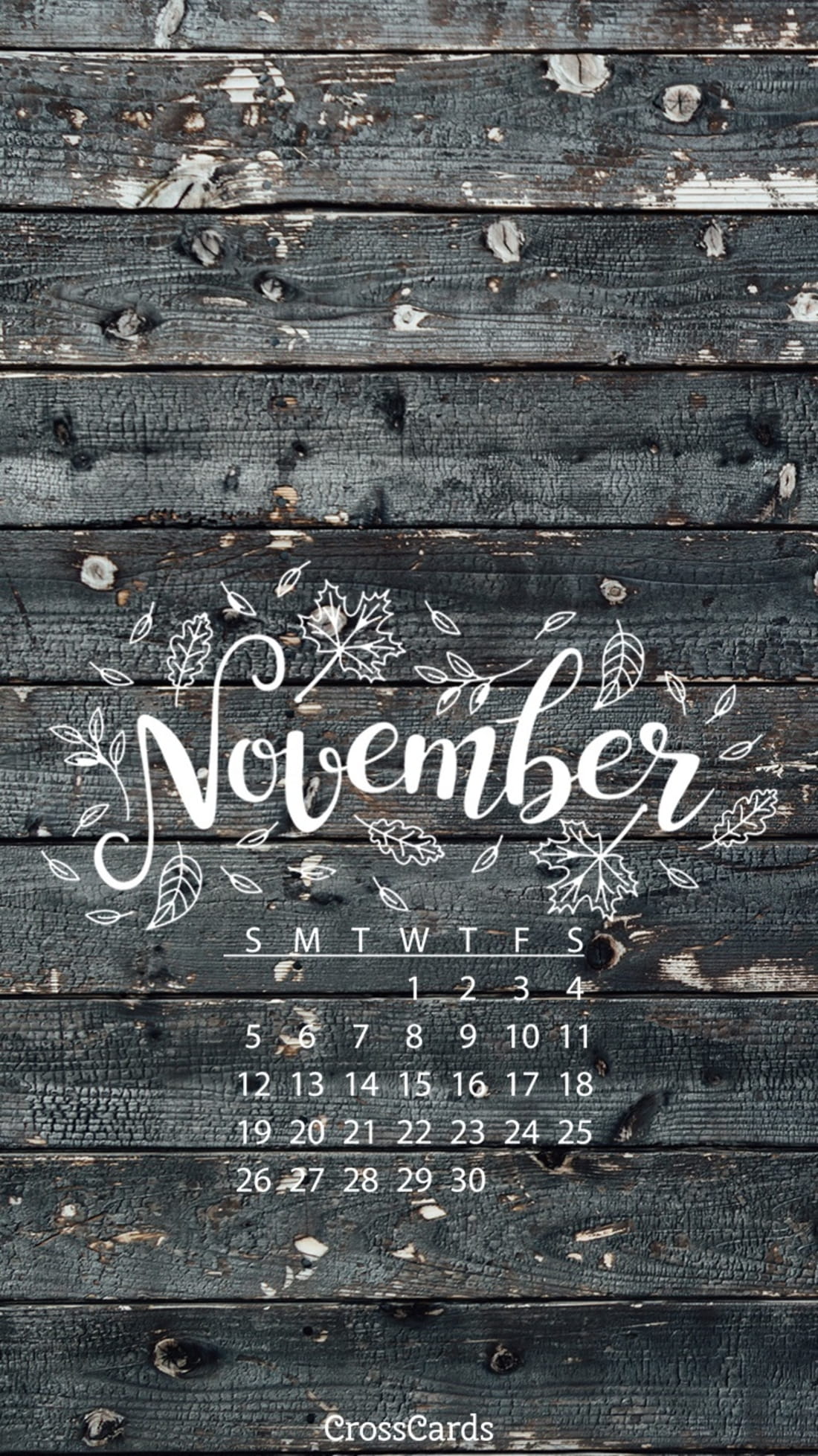 November 2017 - Fall Doodle mobile phone wallpaper