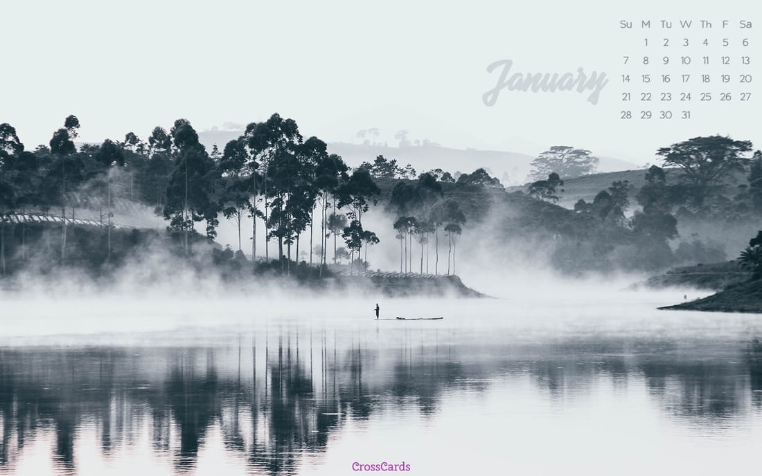January 2018 - Mist mobile phone wallpaper