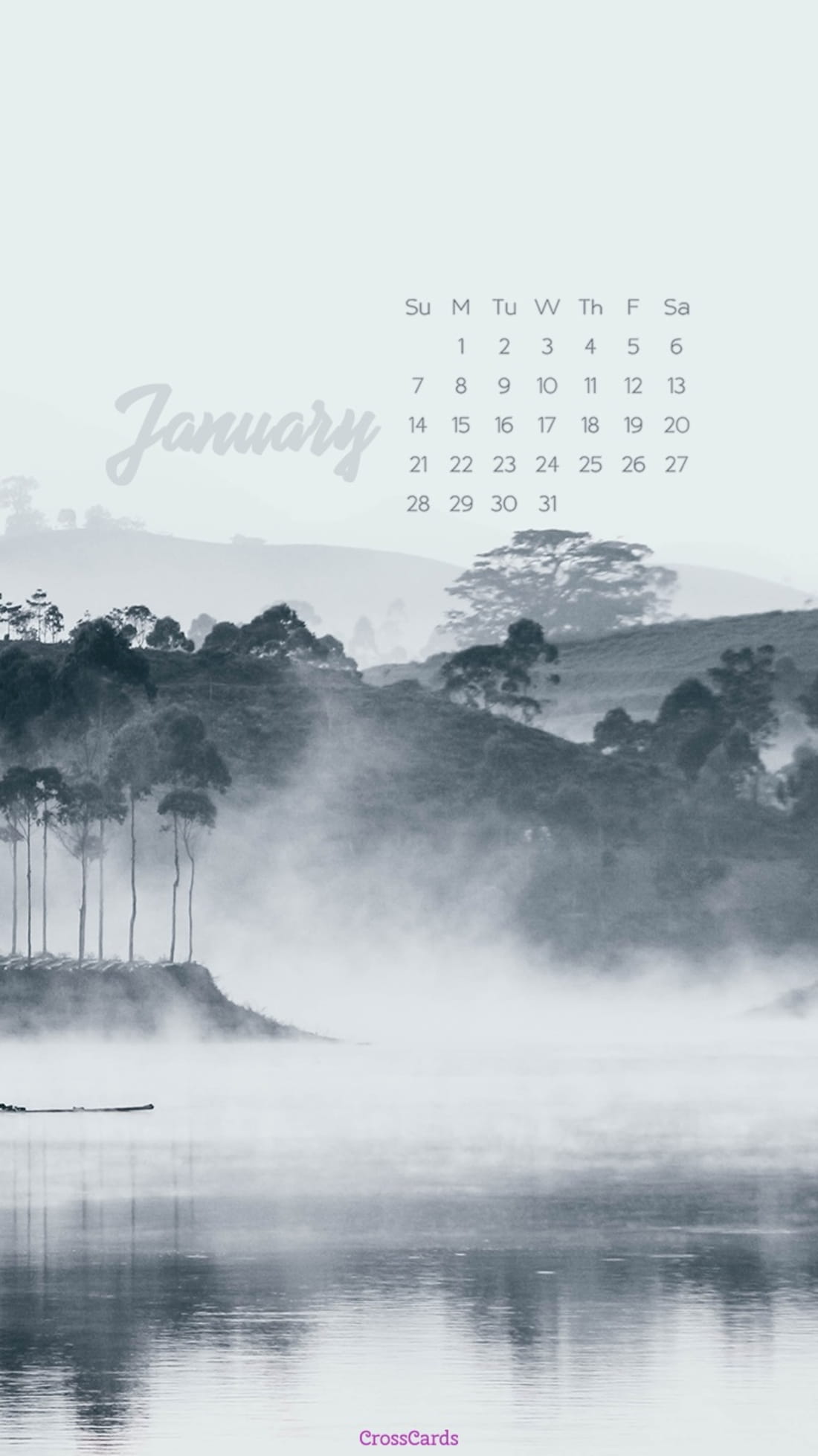 January 2018 - Mist mobile phone wallpaper