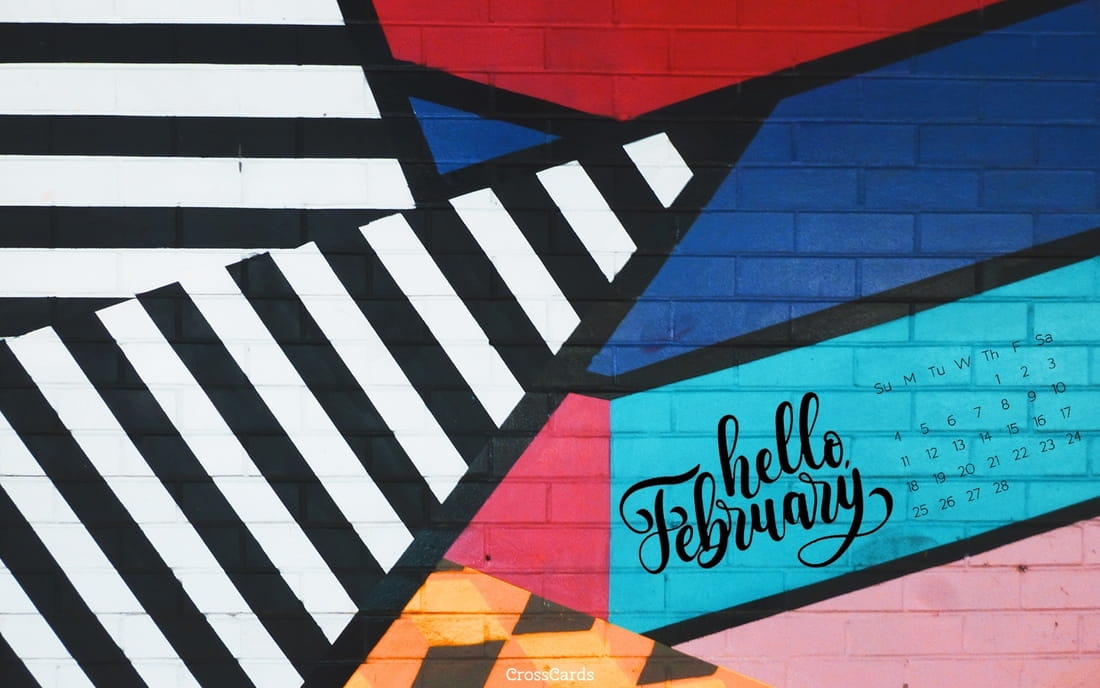 February 2018 - Hello February mobile phone wallpaper
