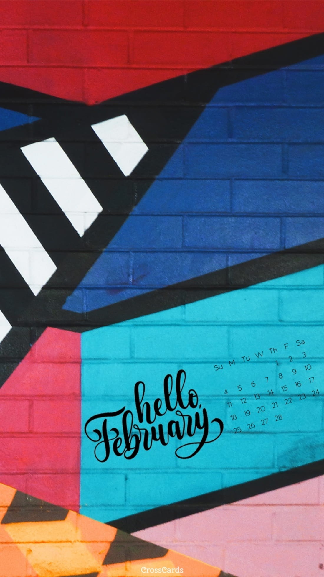 February 2018 - Hello February mobile phone wallpaper