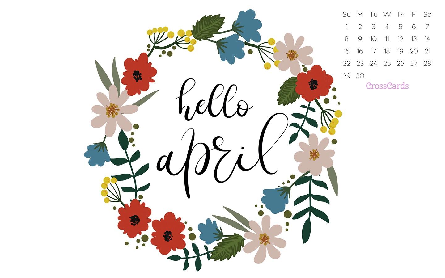 April 2018 Hello April Desktop Calendar Free April Wallpaper
