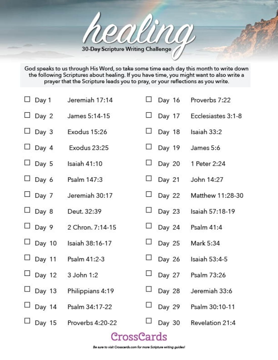 30-Day Scripture Writing Challenge for Healing