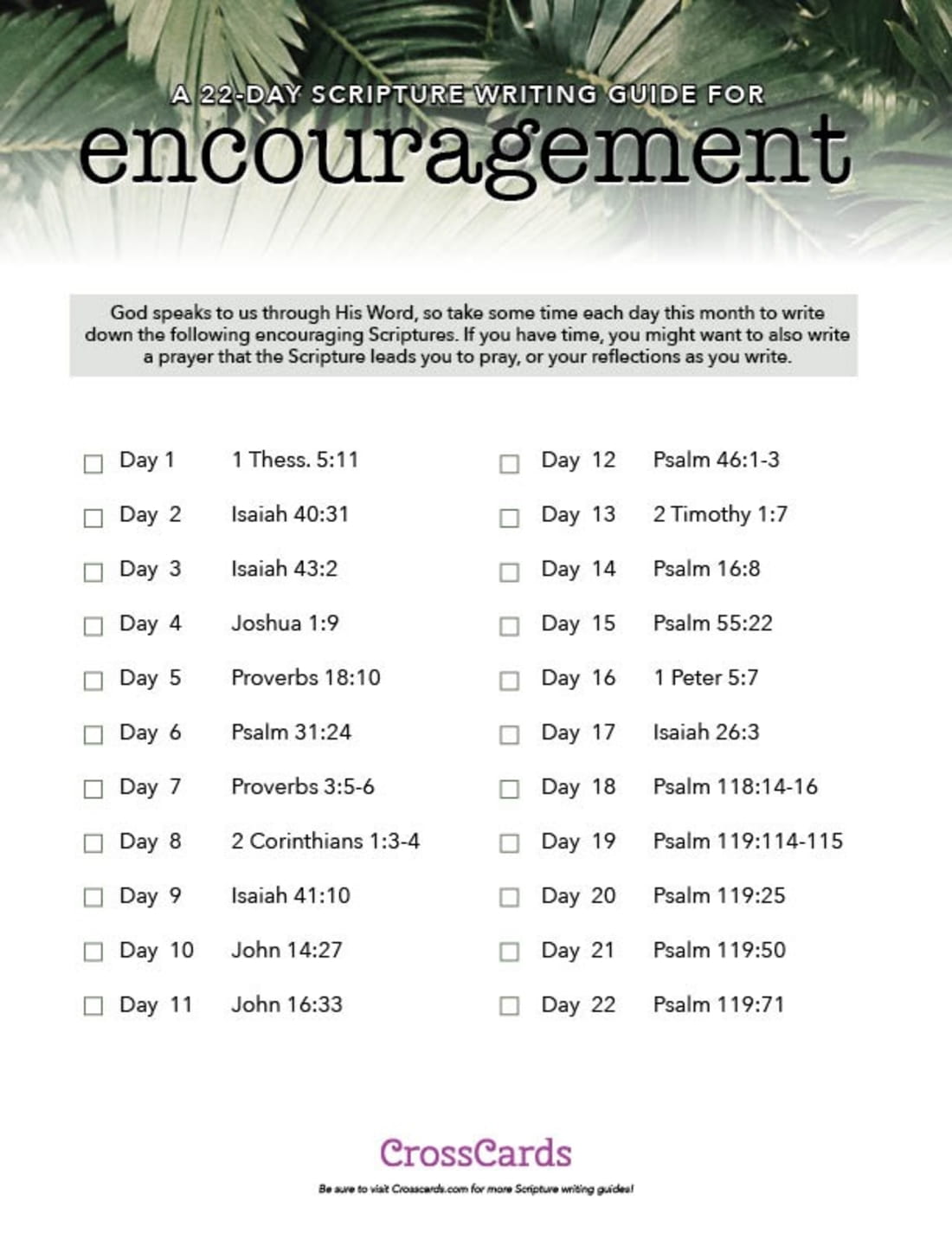 A 22-Day Scripture Writing Guide for Encouragement