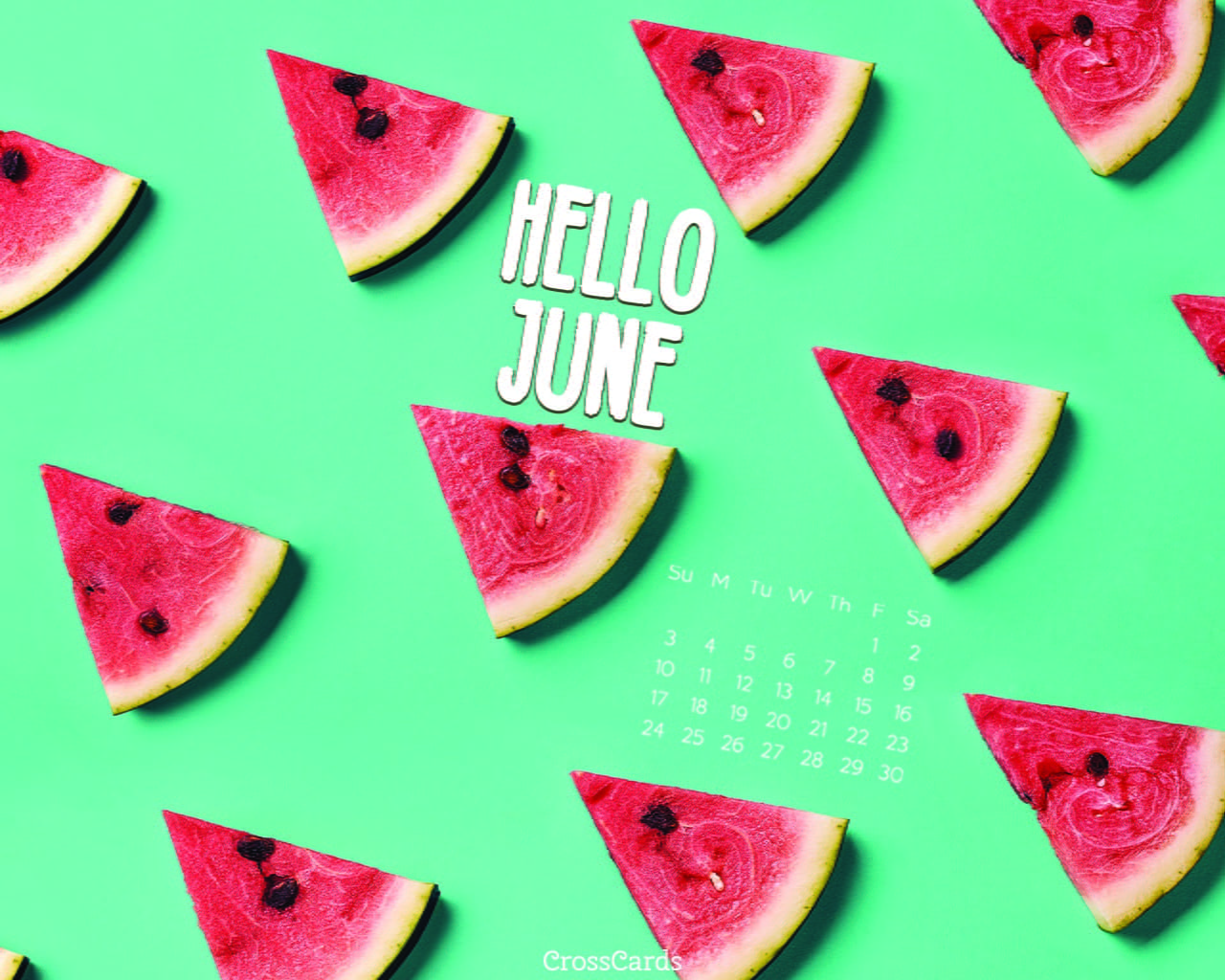June 2018 - Watermelon Desktop Calendar- Free June Wallpaper
