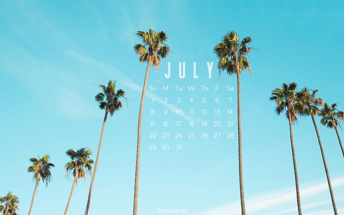 July 2018 - Palm Trees mobile phone wallpaper