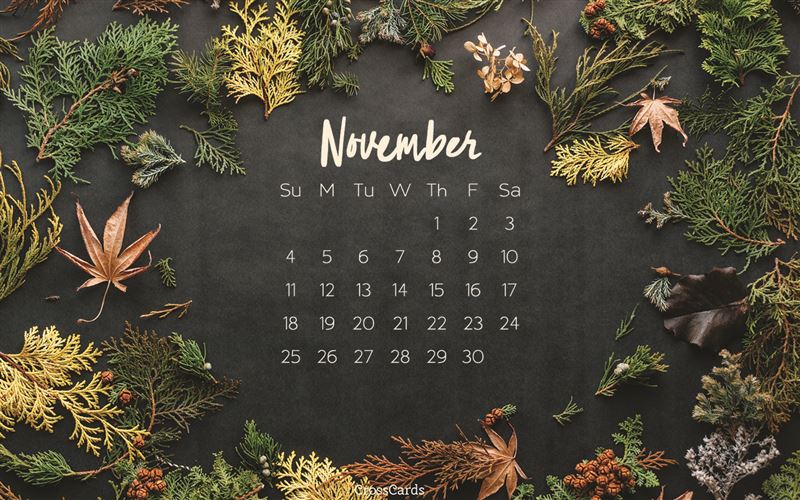 November 2018 - Autumn Desktop Calendar