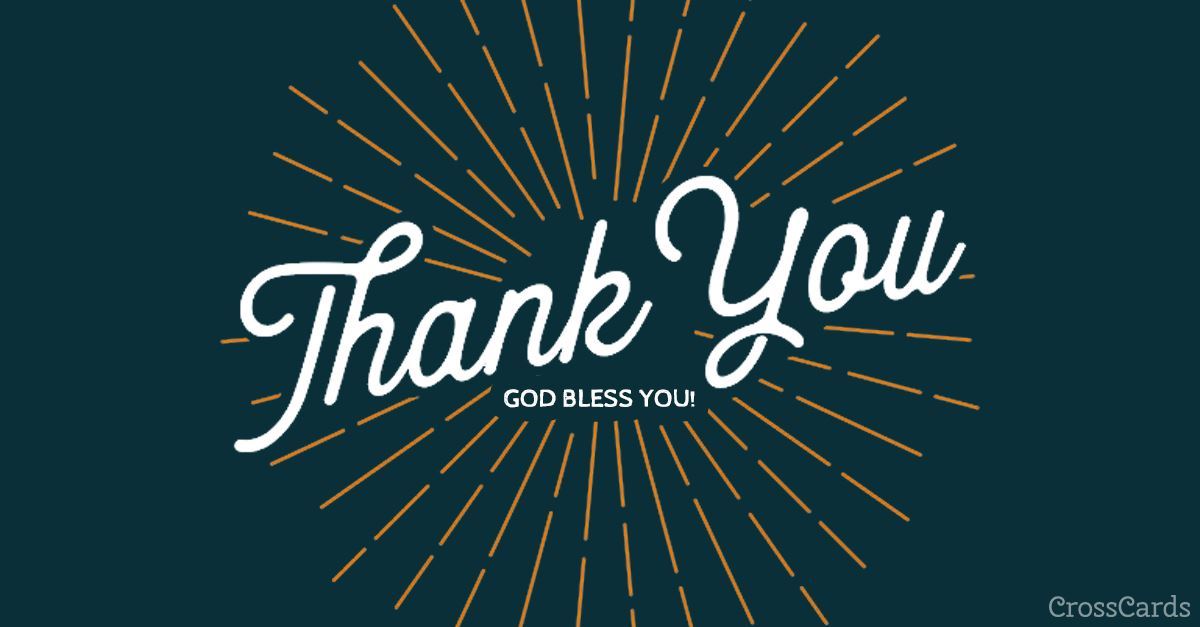 Thank You - God Bless You ecard, online card