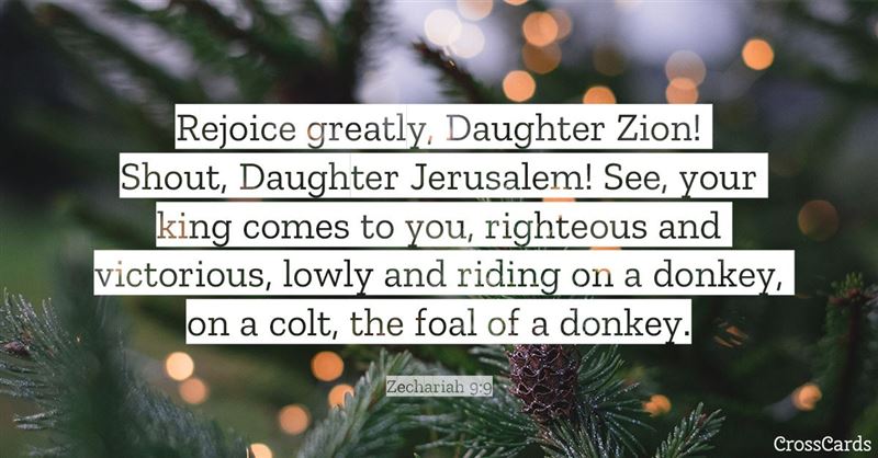 Zechariah 9:9 - NIV Bible - Rejoice greatly, Daughter Zion ...