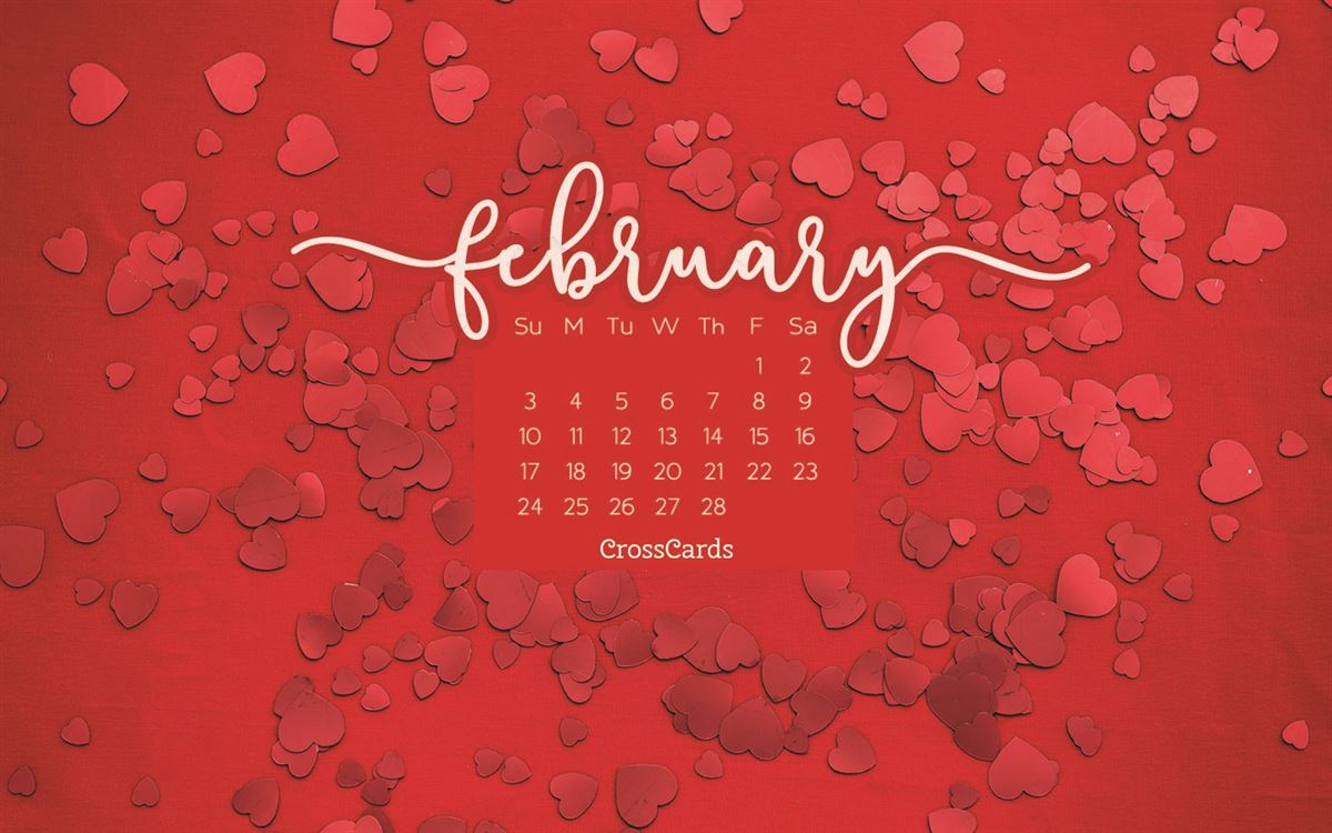 February 2019 - Red Hearts mobile phone wallpaper