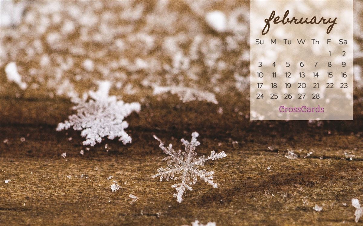 February 2019 - Snowflake mobile phone wallpaper