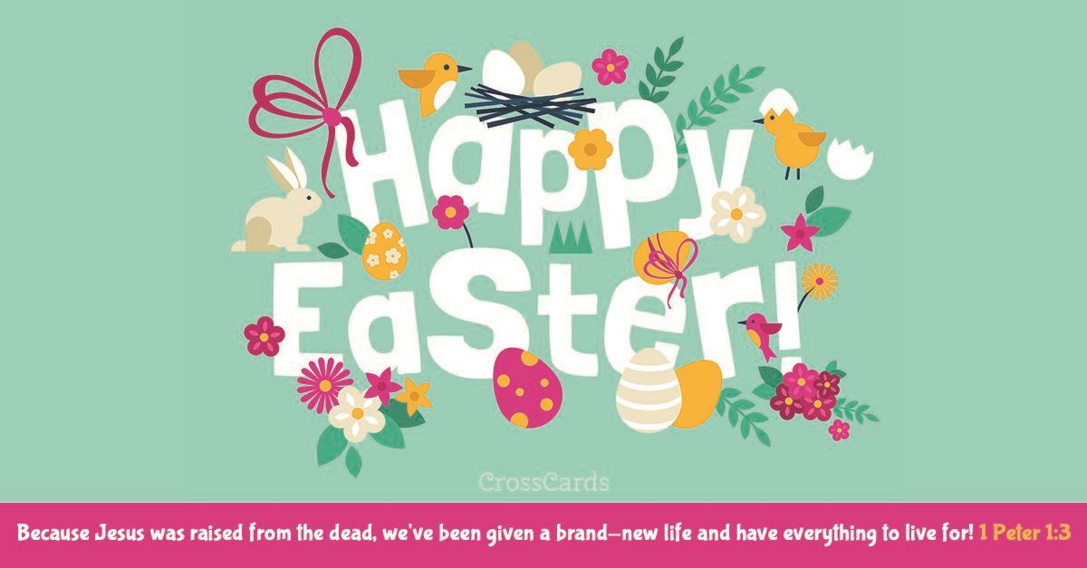 Happy Easter - 1 Peter 1:3 ecard, online card