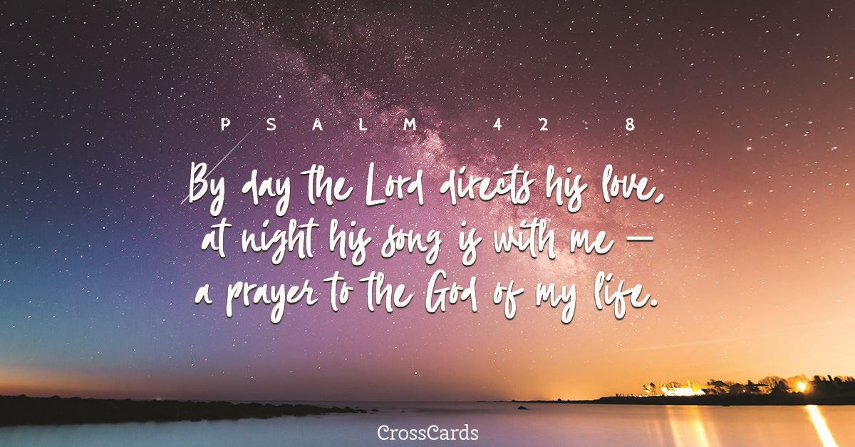 Psalm 42:8 ecard, online card