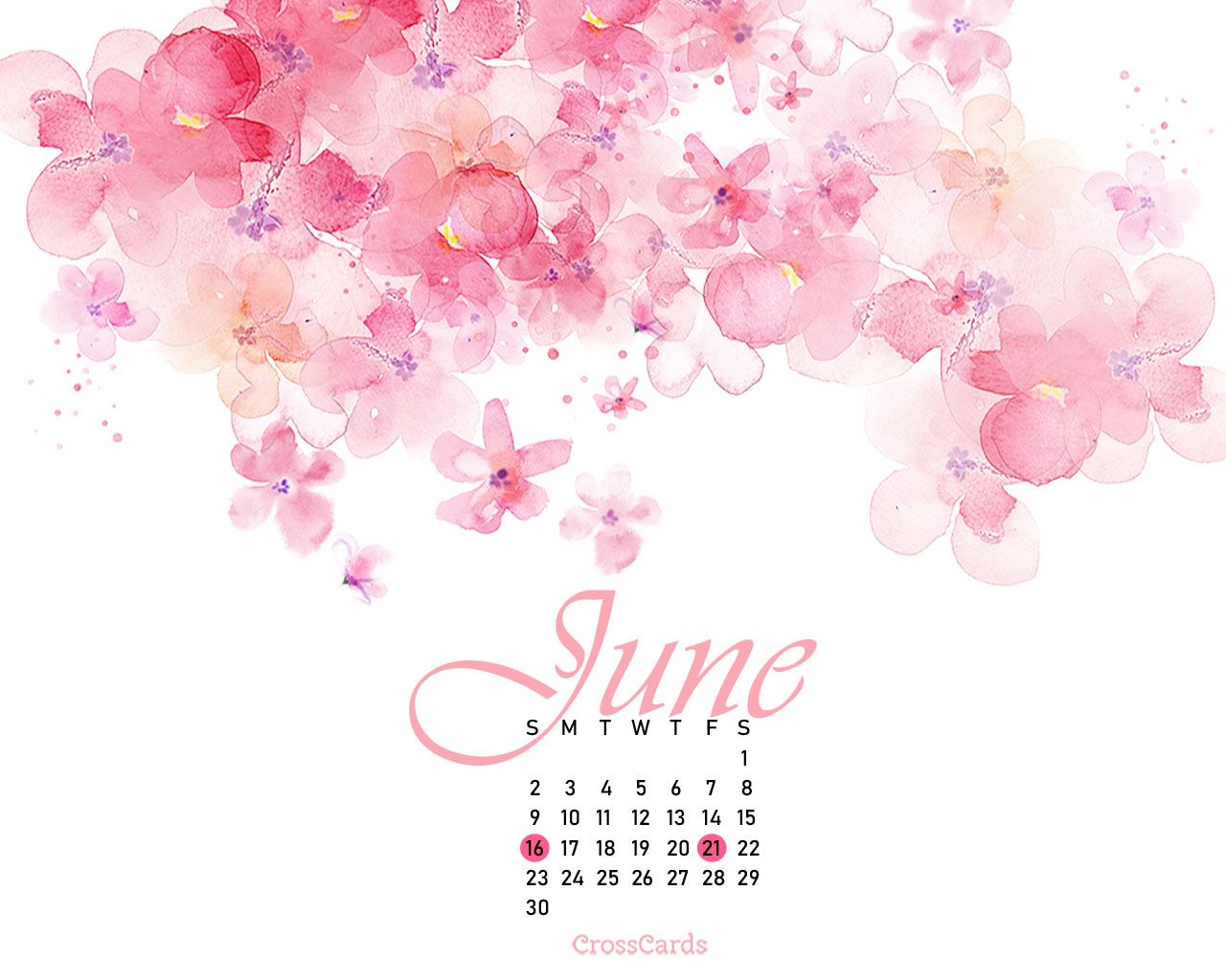 June 2019 Watercolors Desktop Calendar Free June Wallpaper
