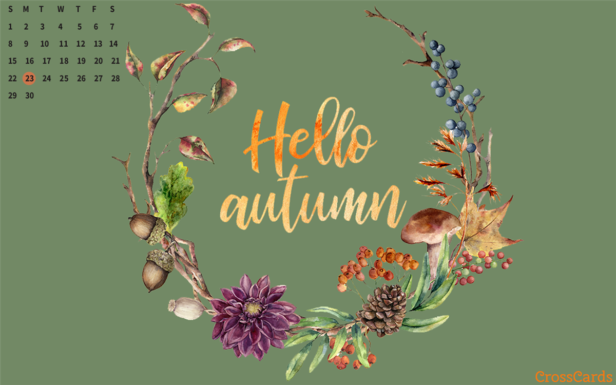 September 2019 - Hello Autumn mobile phone wallpaper