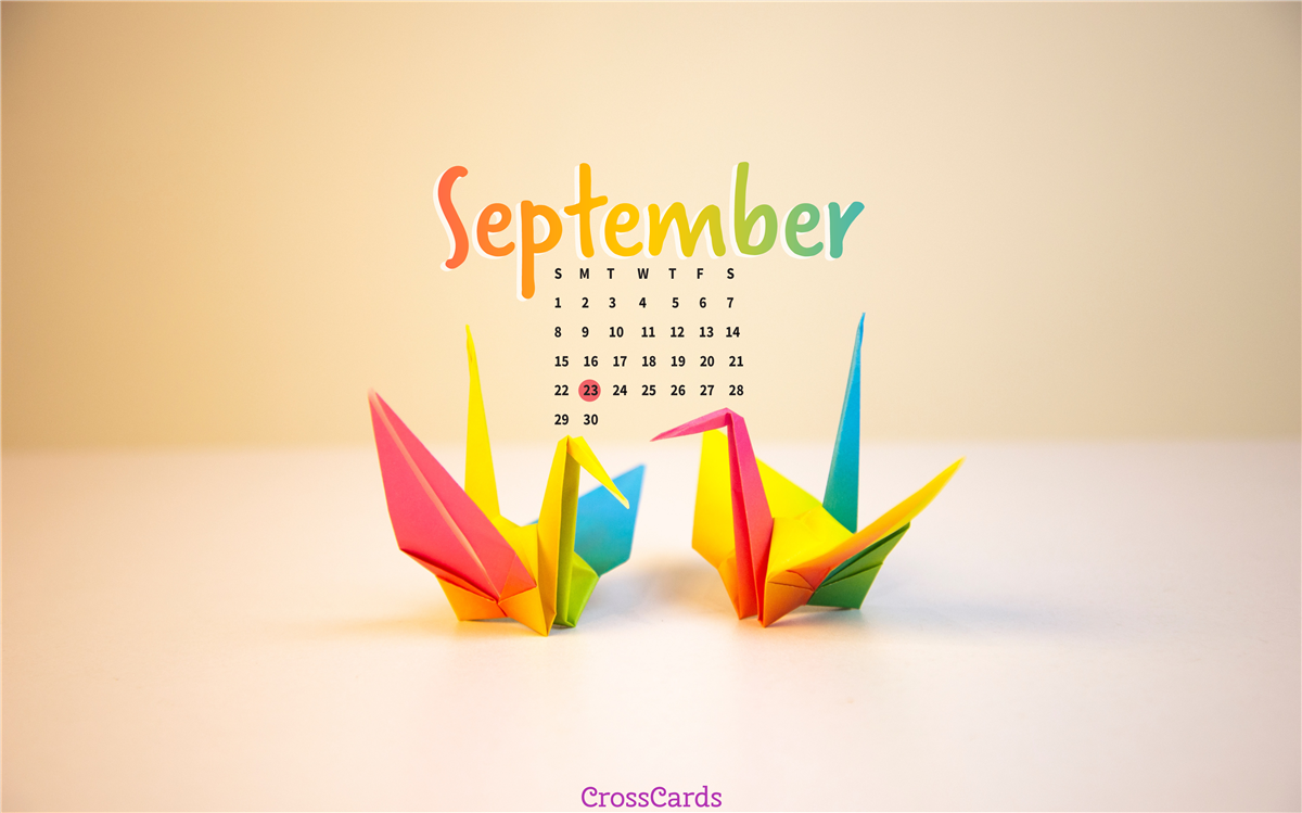 September 2019 - Origami mobile phone wallpaper