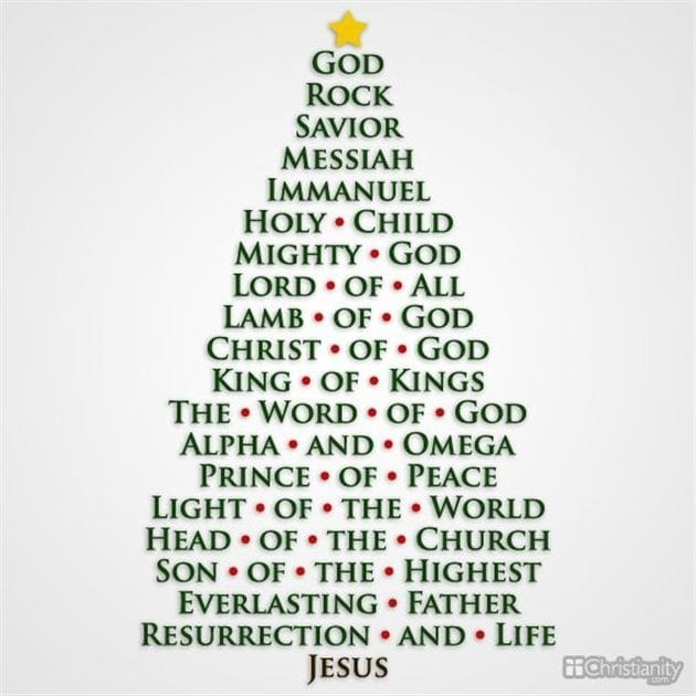 names of jesus - christmas tree prayer