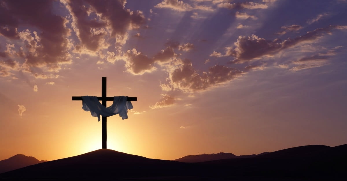 Cross with white fabric at sunset, bible verses about wisdom