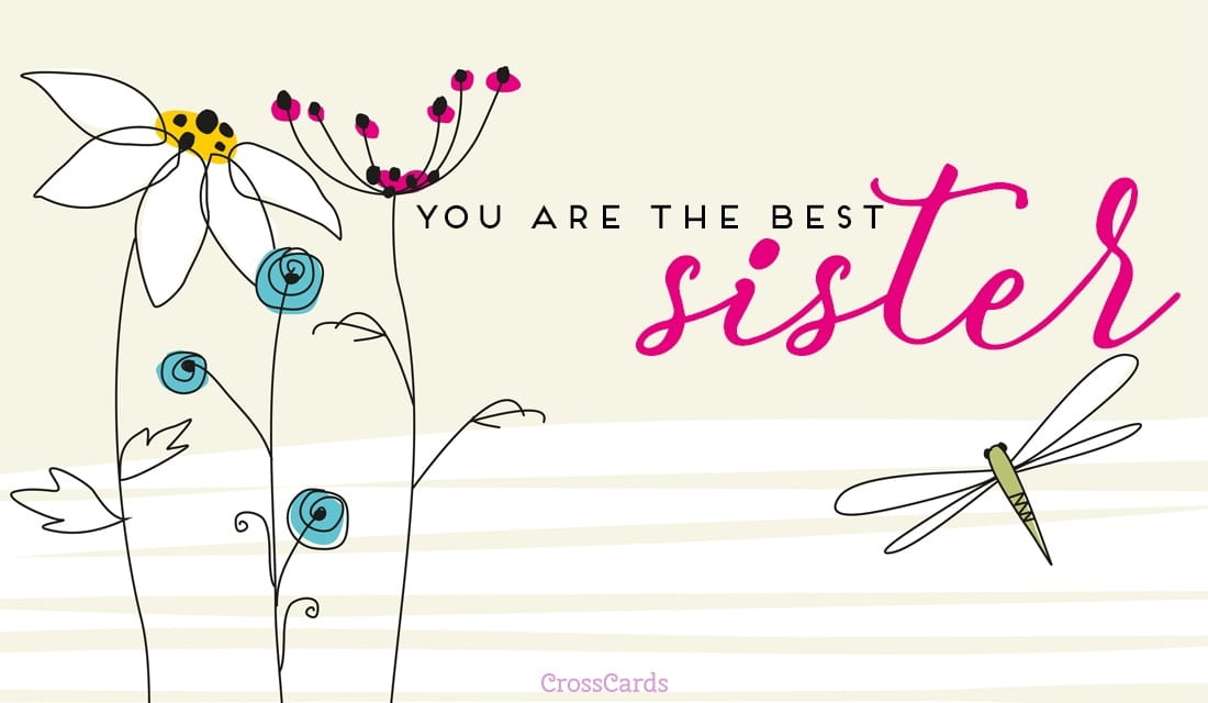 To the Best Sister ecard, online card