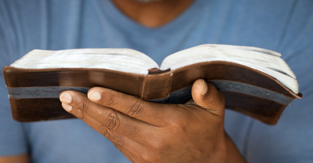 different races of hands on a bible