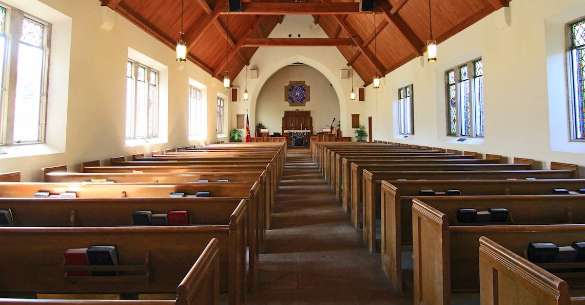 inside of a church, faith comes by hearing