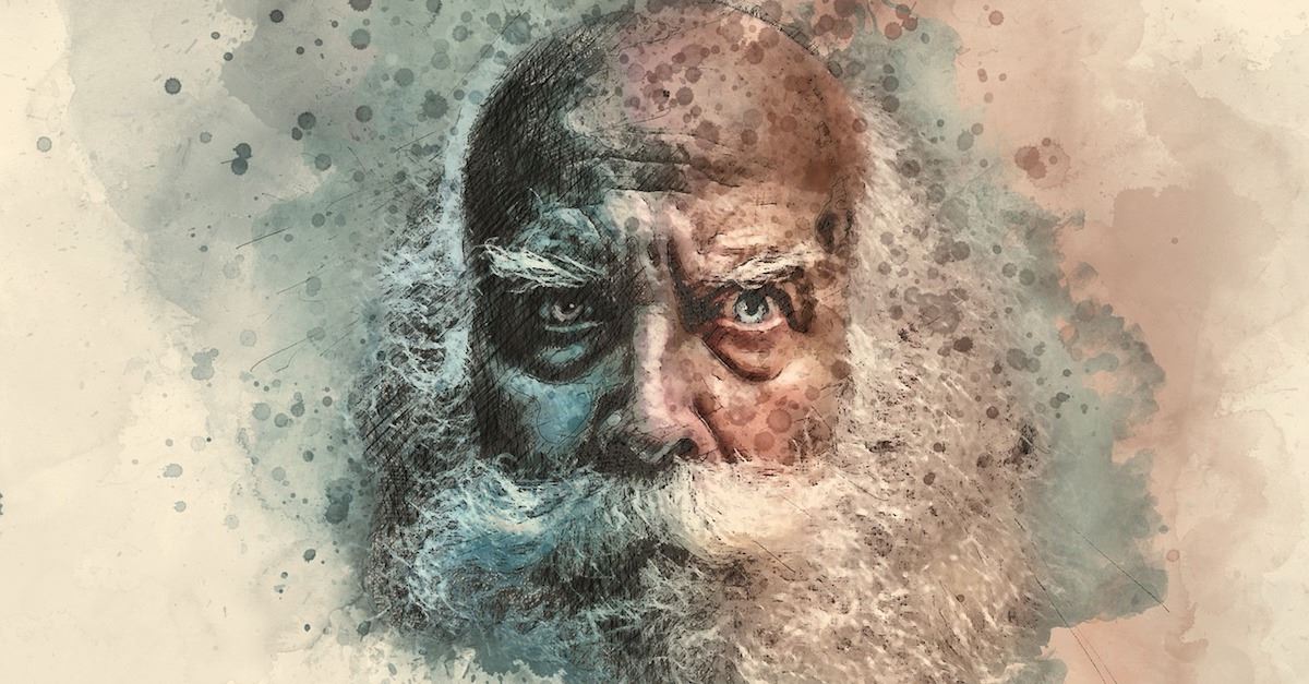 painting of old man