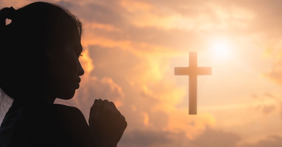 Woman Praying To Jesus