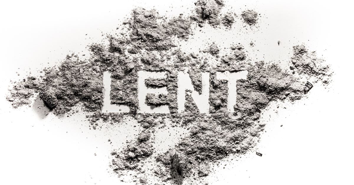 the Word Lent in white against gray ashes background, when is Lent