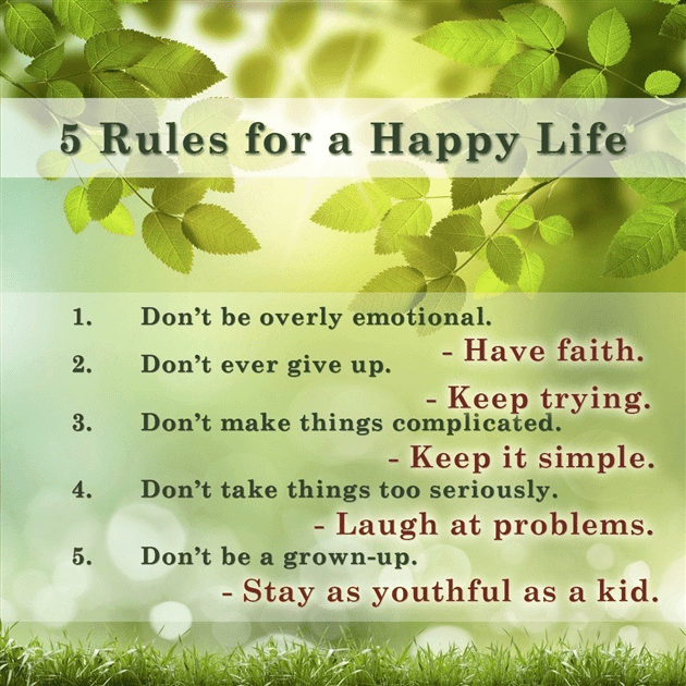 5 Rules for a Happy Life - Your Daily Verse