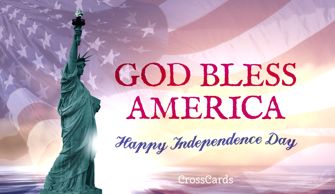 God Bless America ECard Free Independence Day Cards Online   32808 Statue Of Liberty God Bless America.1100w.tn 