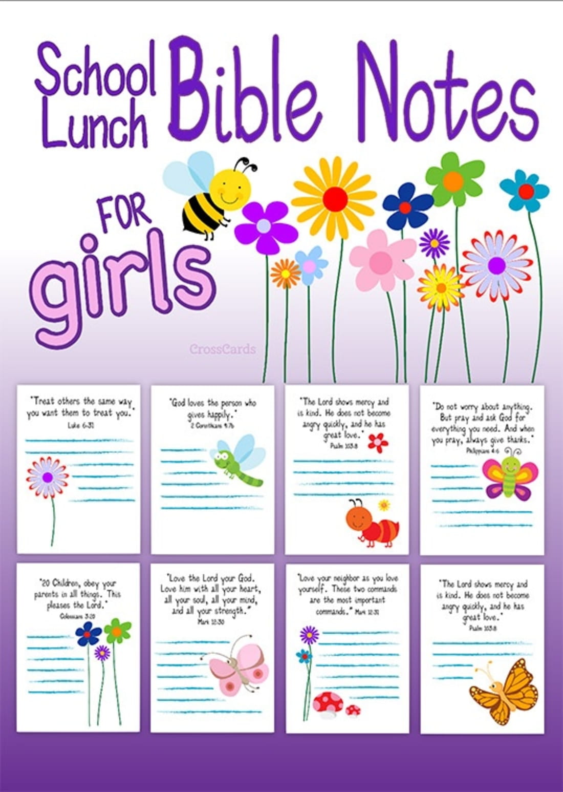 School Lunch Bible Notes for Girls - Free Printable