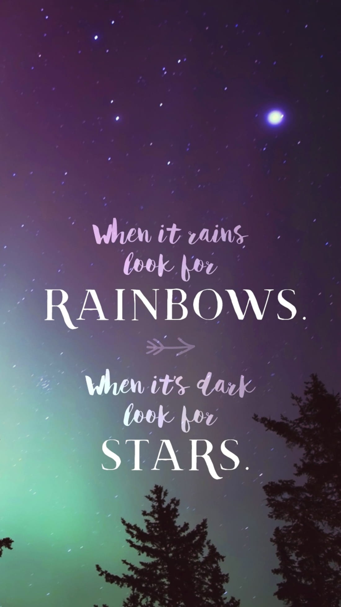 When it Rains Look for Rainbows mobile phone wallpaper