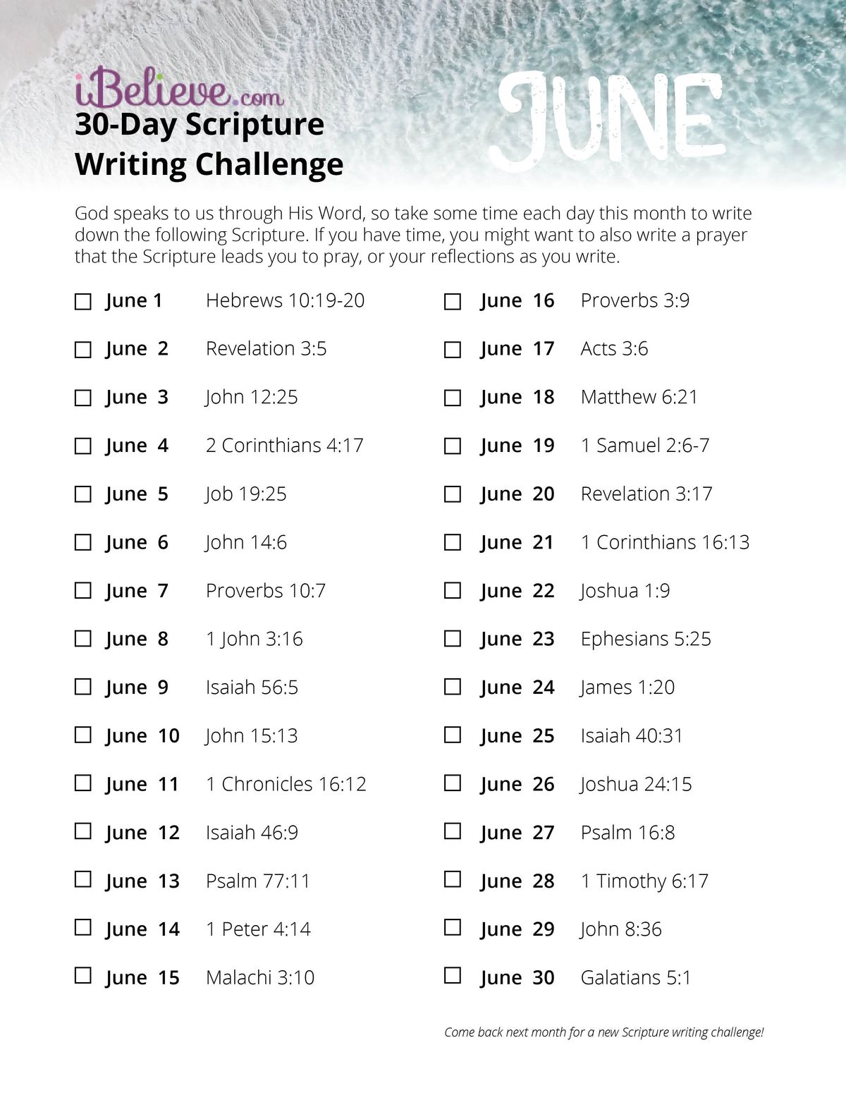 monthly writing challenge