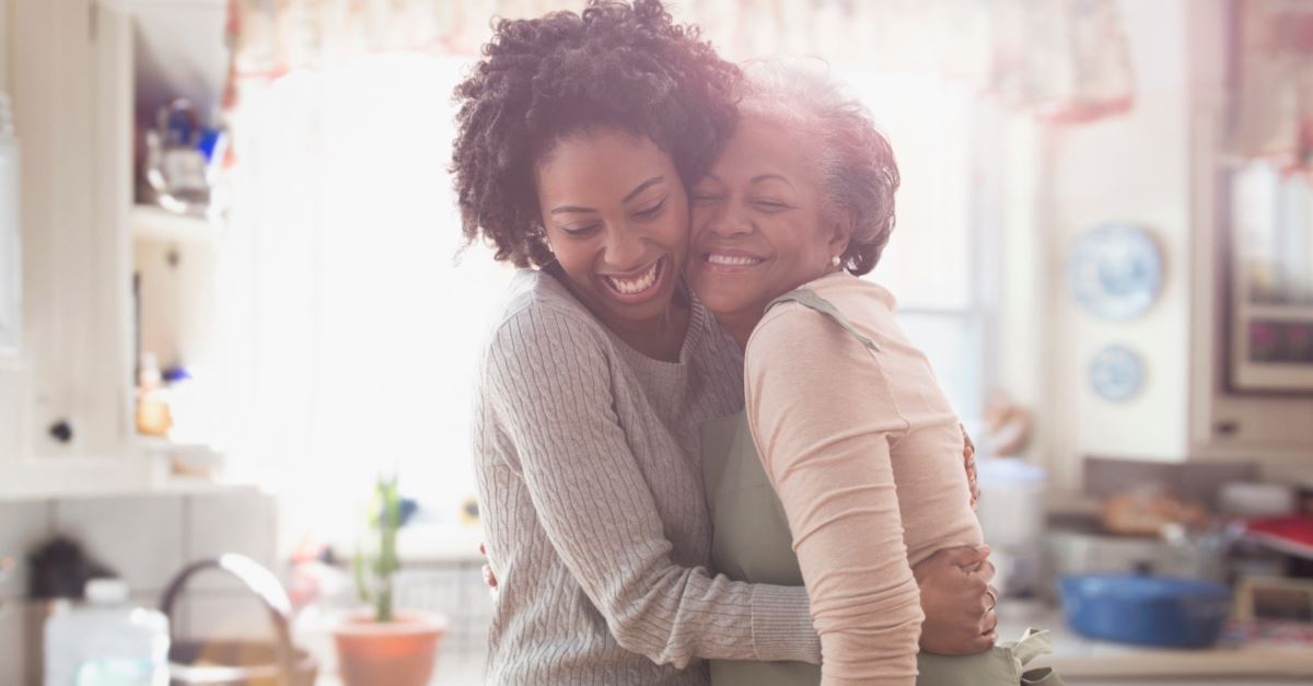 adult daughter hugging mother, honor god when honor parents