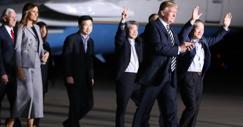 Image result for three American returned from North Korea