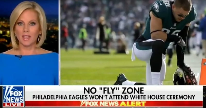 Fox Showed Eagles Players Kneeling In Prayer while Discussing National Anthem Protests